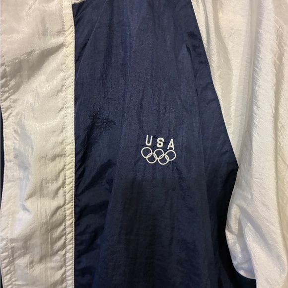 Vintage JC Penny USA Olympics windbreaker Track suit men Sz M Navy Blue/White - Picture 2 of 9